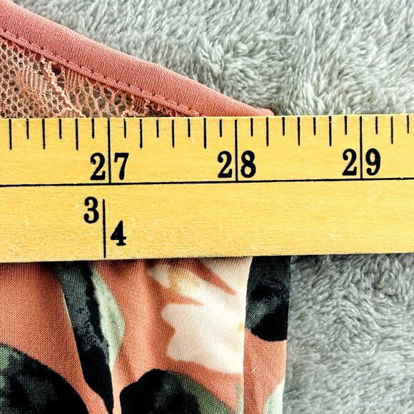 Womens 4X Torrid Floral Peach Studio Knit High Neck Keyhole Top New Defects - Picture 6 of 13